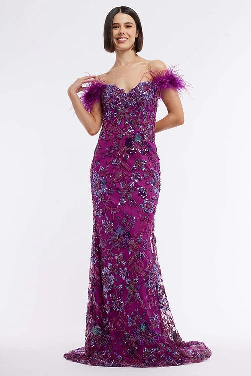 Everyday Wear Vienna Prom 8867 Size 16 Purple Long Sheer Sequin Corset Prom Dress Feather Formal Gown Beaded Pageant Everyday Wear Vienna Prom 8867 Size 16 Purple Long Sheer Sequin Corset Prom Dress Feather Formal Gown Beaded Pageant