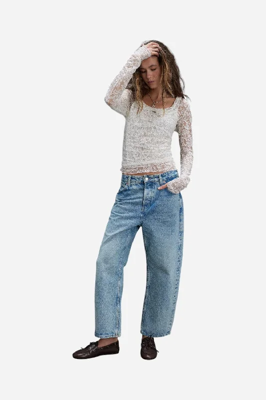Luxe Women's Apparel Free People Deep Trance Dropped Boyfriend Jeans in Sweet Dreams