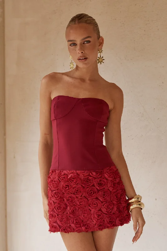 Parisian Effortless Chic Style RIANA MINI DRESS - CHERRY