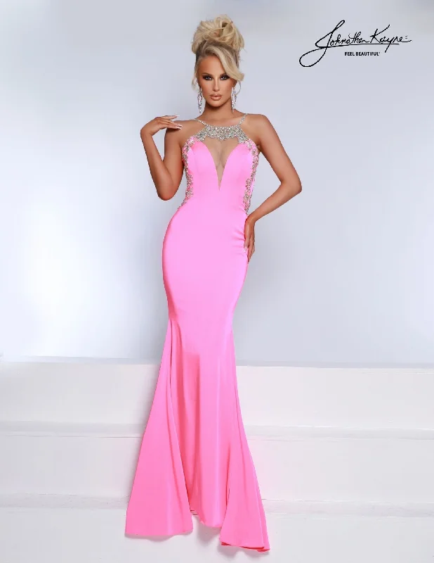 Latest Trends Johnathan Kayne 2918 Size 8 Taffy Pink Sheer Backless Crystal Prom Dress Pageant Gown Formal Crepe Latest Trends Johnathan Kayne 2918 Size 8 Taffy Pink Sheer Backless Crystal Prom Dress Pageant Gown Formal Crepe