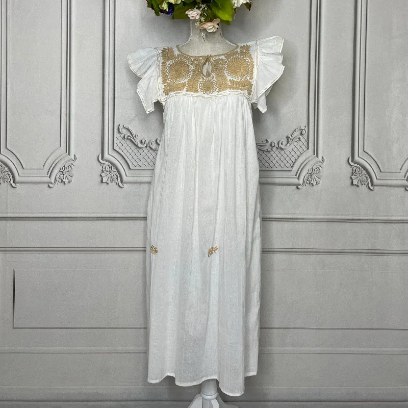 Chic Styles Rococo Butterfly Sleeve Midi Dress - Gauze