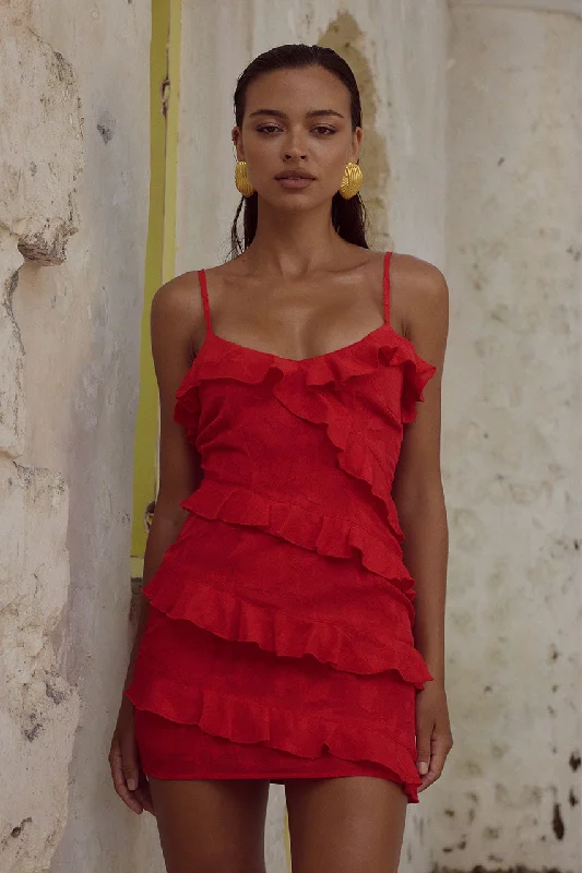 Chic Outfits AISHA MINI DRESS - RED