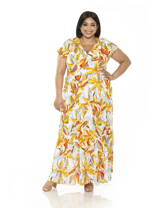 Classic Timeless Elegant Style Summer Maxi Dress - Plus Size