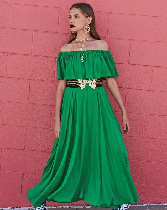 Trendy Fashion Sale Morning Glory Maxi Dress - Emerald