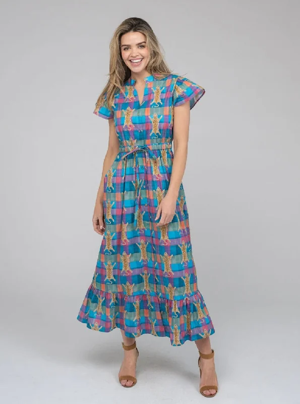Effortless Sophistication The Flutter Midi Dress |  Multi Cheetah