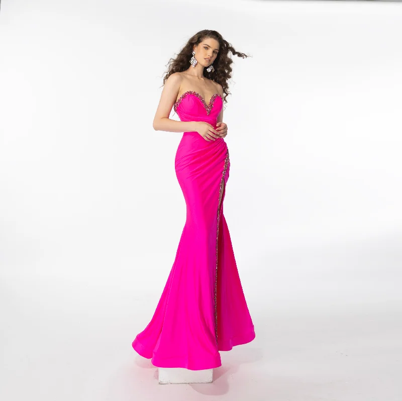 Must-Have Styles Ava Presley 39290 Size 4 Fuchsia Strapless Crystal Sweetheart Maxi Slit Prom Dress Formal Pageant Gown Must-Have Styles Ava Presley 39290 Size 4 Fuchsia Strapless Crystal Sweetheart Maxi Slit Prom Dress Formal Pageant Gown