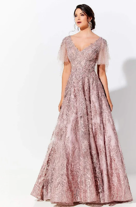 Big Discounts Ivonne D by Mon Cheri - 120D10 Embroidered Lace Pleated A-Line Gown