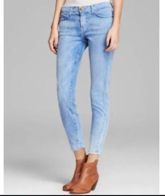 Spring Fashion Stiletto Mariner Light Wash Skinny Jeans In Blue