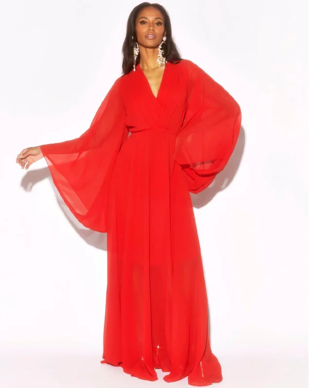 Discount Extravaganza Sunset Maxi Dress - Cherry