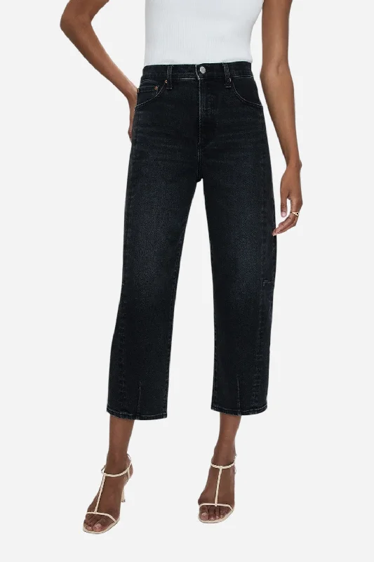 Trendy Street Style Pistola Eli High Rise Barrel in Dark Midnight