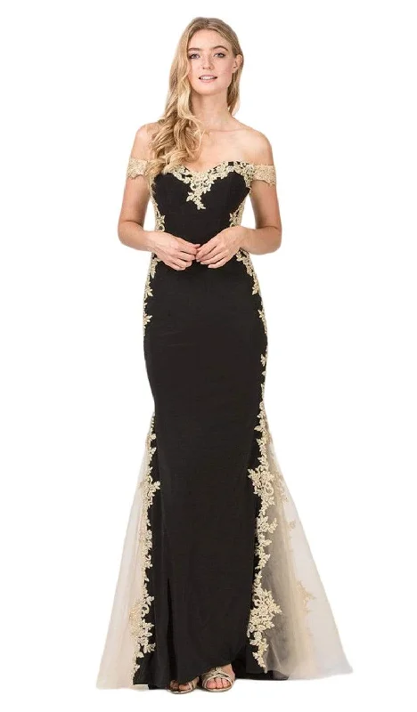 Mega Sales Eureka Fashion - 7006 Lace Embellished Off-Shoulder Mermaid Gown