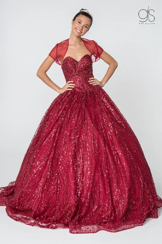 Limited Time Offers Jeweled Strapless Glitter Ball Gown with Jacket by Elizabeth K GL2804 Limited Time Offers Jeweled Strapless Glitter Ball Gown with Jacket by Elizabeth K GL2804
