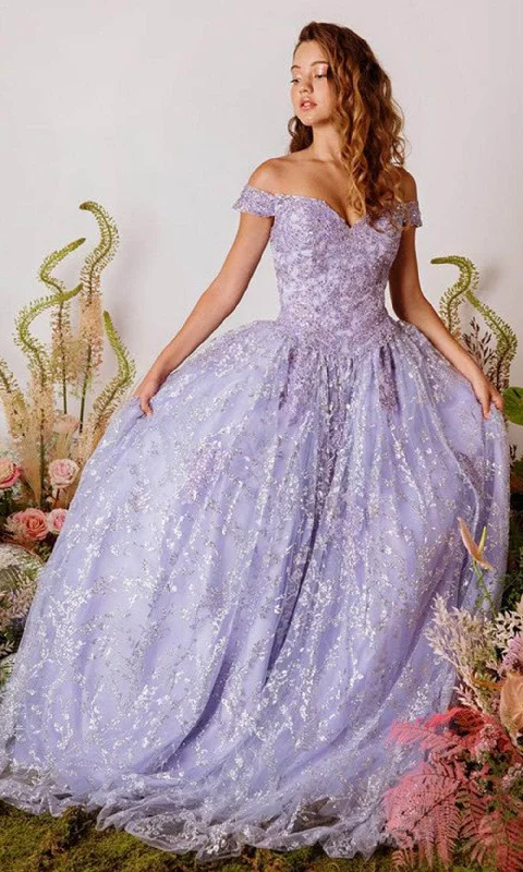 Hot Picks Eureka Fashion 9909 - Off-Shoulder Embroidered Ballgown