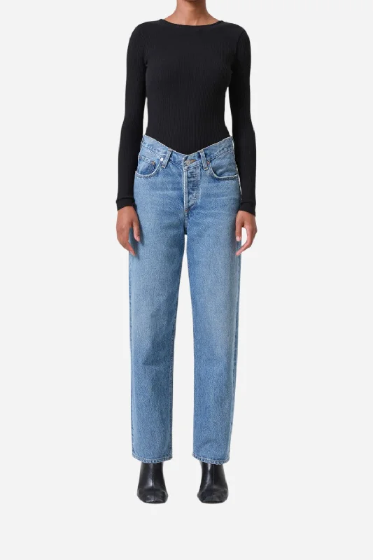 Romantic Flair Agolde V-Waist Baggy in Fairway