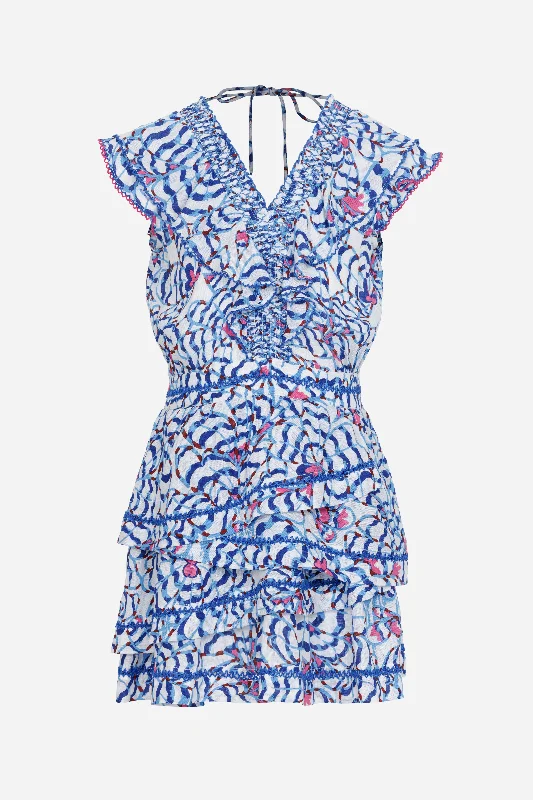 Evening Looks Kids Mini Dress Carol - Blue Wings Flower