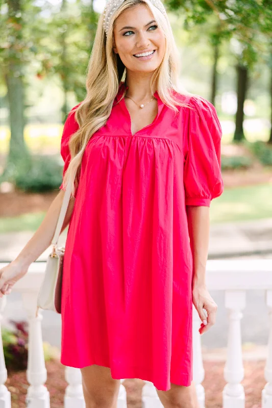 Premium Style Sugarlips: Best Of You Fuchsia Pink Babydoll Dress