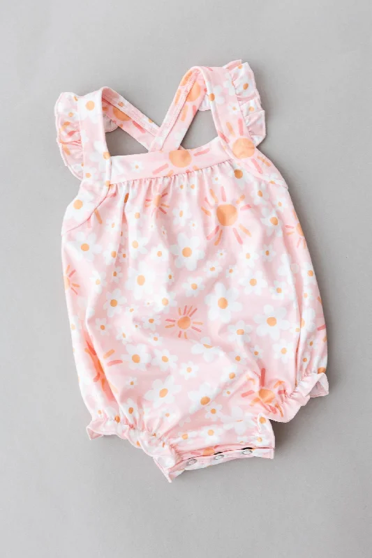 Exquisite Craftsmanship Sweet & Sunny Ruffle Cross Back Romper