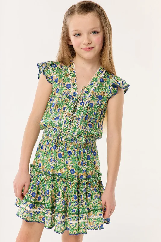 Wardrobe Upgrade Kids Mini Dress Anais - Blue Honolulu