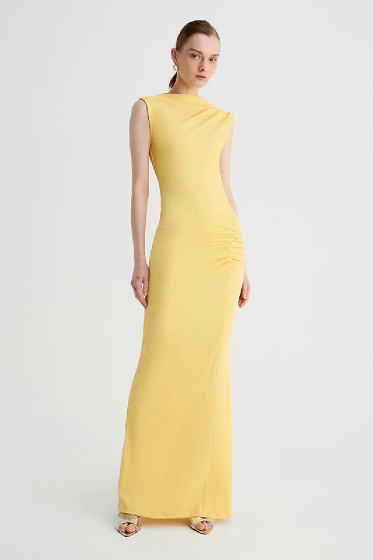 Inspired By You, Designed For You Vega Rouched Midi Dress - Butter