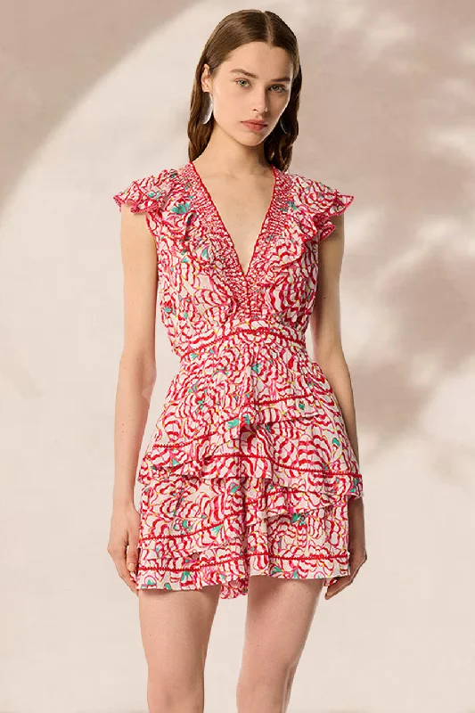 Fashion Sale Mini Dress Carol - Pink Wings Flower