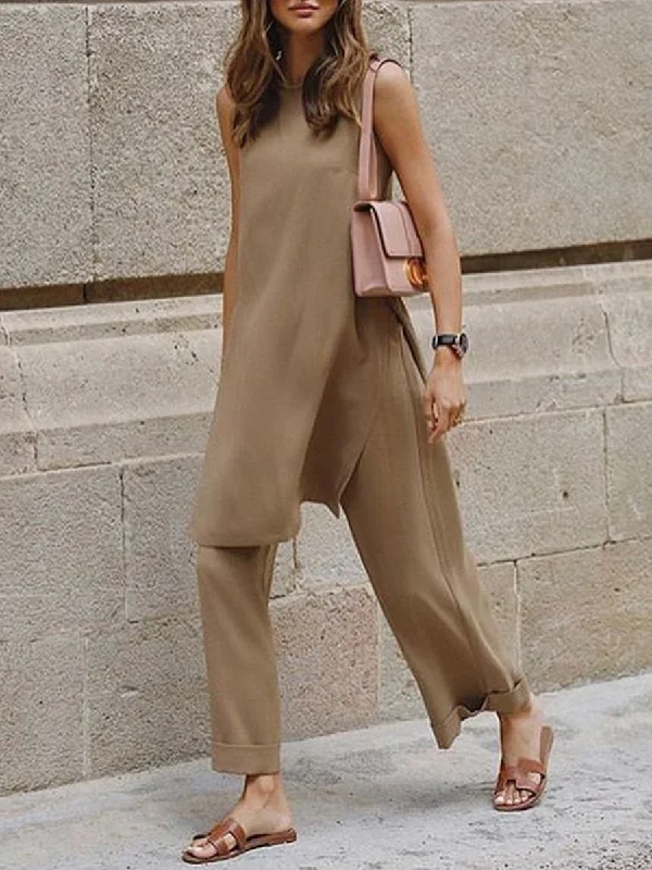 Romantic Detailing Solid Color Strapless Loose Casual Comfort Women'S Suit