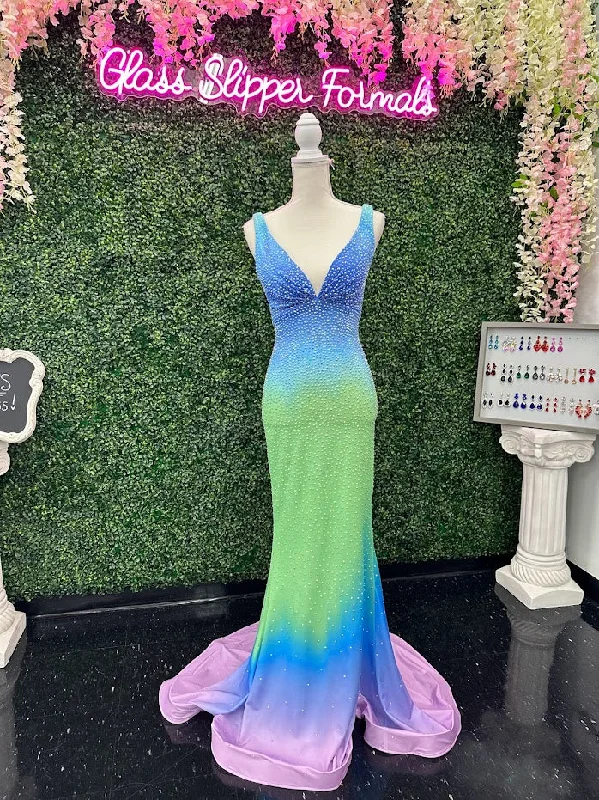 Low Price Special Johnathan Kayne 9213 Size 4 Custom Ombre Crystal Long Fitted Prom Dress Evening Gown Low Price Special Johnathan Kayne 9213 Size 4 Custom Ombre Crystal Long Fitted Prom Dress Evening Gown