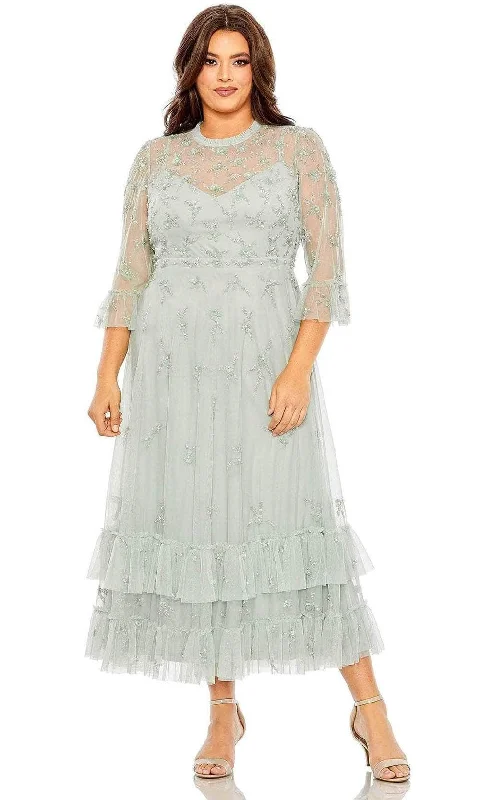 Chic Outfits Mac Duggal 9263 - Embellished High Neck Midi Dress
