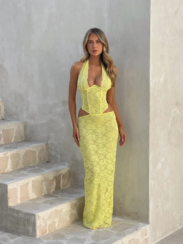 Chic Everyday Wear VIDA MAXI DRESS YELLOW