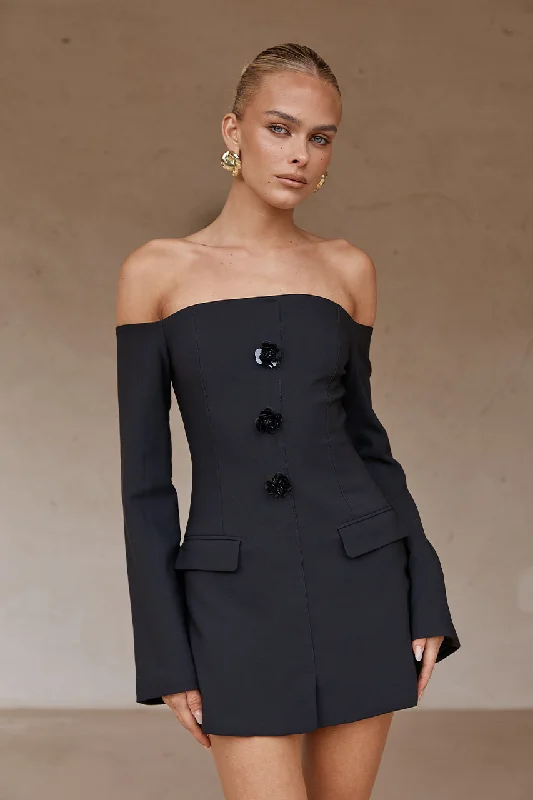 Contemporary Elegance XADEN MINI DRESS - BLACK