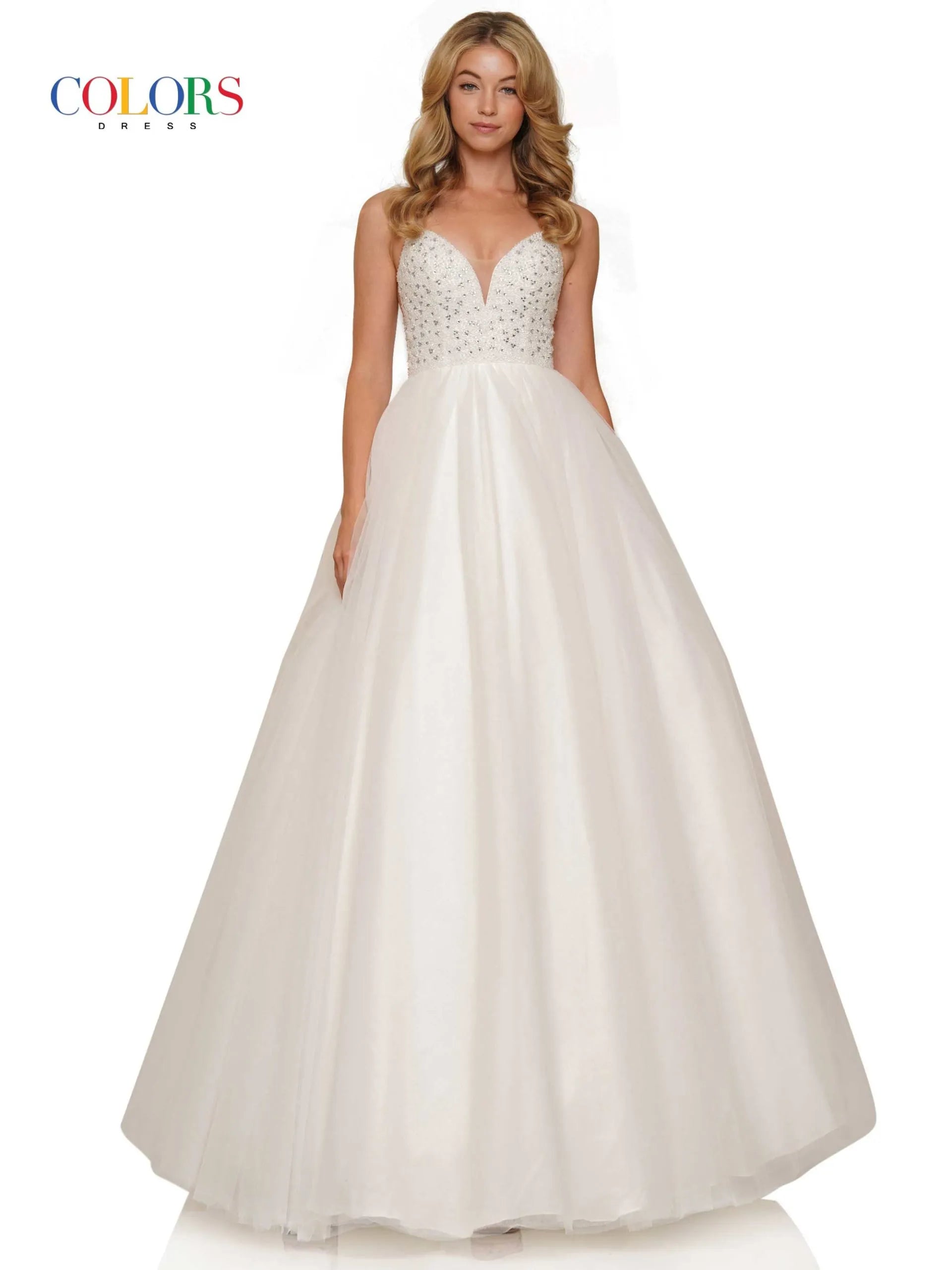 Modern Women's Fashion Colors 2382 Size 0 Off White Long Tulle Ballgown Crystal V Neck Prom Dress Open Corset Back Formal Gown Modern Women's Fashion Colors 2382 Size 0 Off White Long Tulle Ballgown Crystal V Neck Prom Dress Open Corset Back Formal Gown