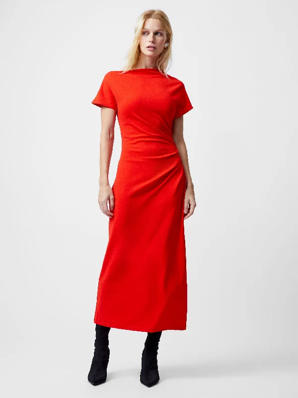 Discount Extravaganza Valetta Gathered Off Shoulder Midi Dress