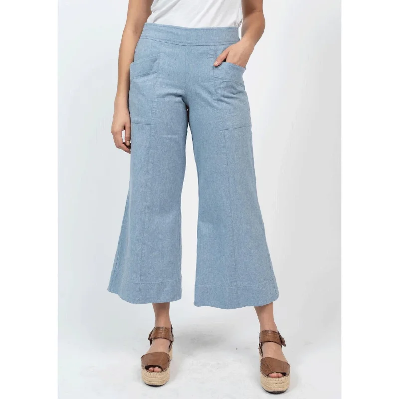 Popular Collection Linen Solid Pant In Cadet