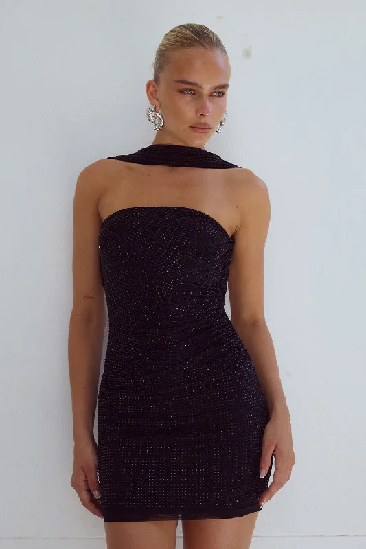 Luxury Comfort MADELI MINI DRESS - BLACK