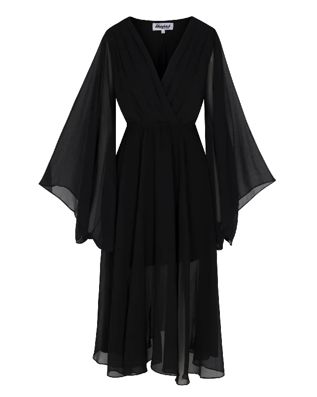 Hot Trends Sunset Midi Dress - Black