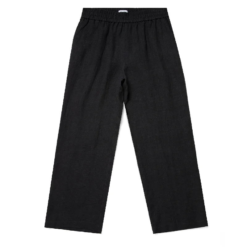 Boutique Styles Sunspel Womens Drawstring Wide Leg Trouser Black