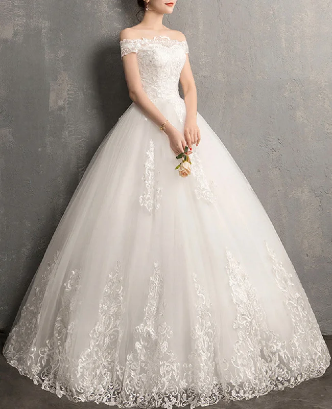 Budget Friendly Fashion Women A-Line Appliques Wedding Dresses Off-Shoulder Long Bridal Gowns YWD026 Budget Friendly Fashion Women A-Line Appliques Wedding Dresses Off-Shoulder Long Bridal Gowns YWD026