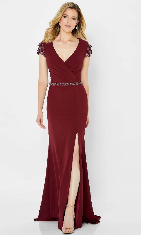 Hot Deals Montage by Mon Cheri 122902 - Embellished Surplice Bodice Formal Gown