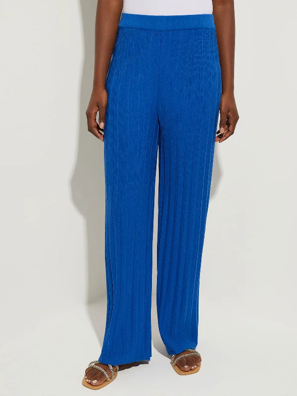 Subtle Sophistication Soft Ribbed Knit Wide Leg Pant