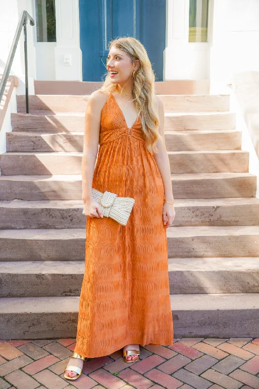 End Of Season Sale Finer Things Bronze Maxi Dress