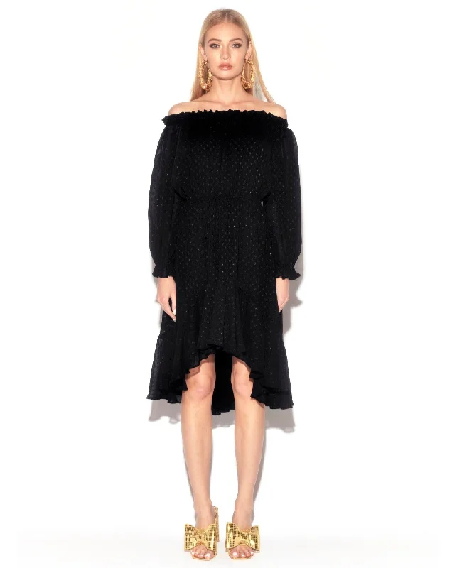 Season Sale Keiko Midi Dress - Black