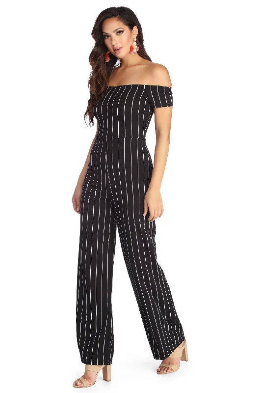 Floral Style Classically Striped Jumpsuit