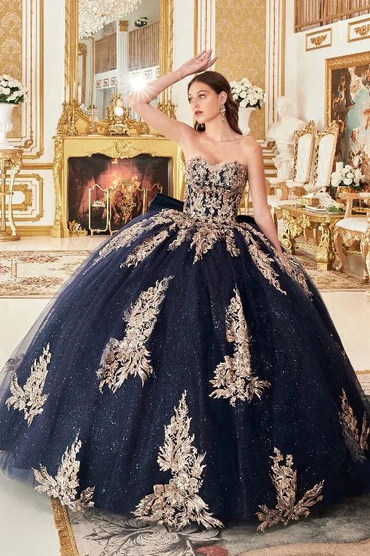 Huge Markdowns Lace Applique Strapless Ball Gown by Ladivine 15715