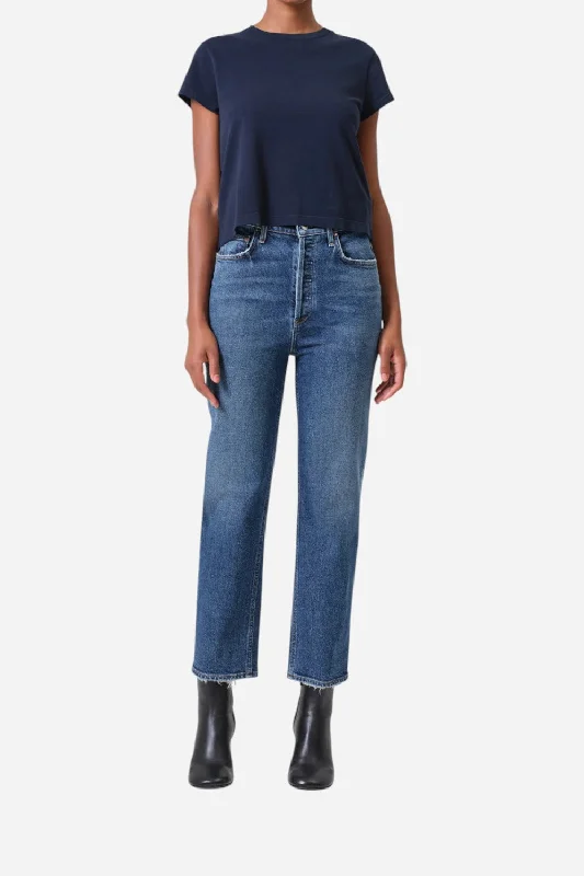 Vintage Charm Agolde 90's Pinch Waist Crop in Solace