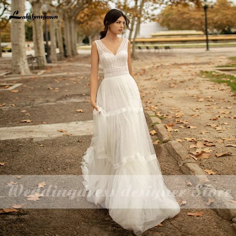 End Of Season Sale Roycebridal A Line Wedding Dresses V Neck Beach Bohemian