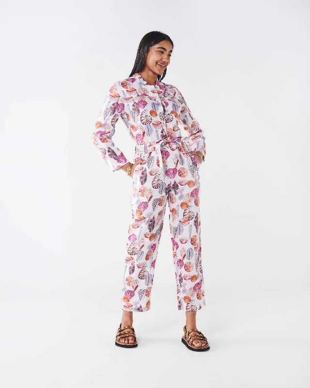Comfortable Clothes Seashore Linen Long Sleeve Jumpsuit