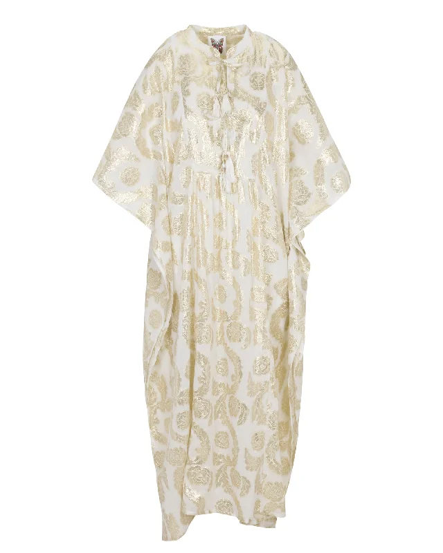 Shop Sales Palm Springs Caftan Maxi Dress - Seashell/Gold