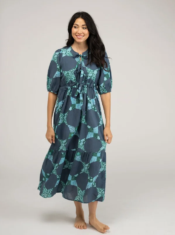 Limited Stock Kit Made Maxi Dress | Navy Star Quilt