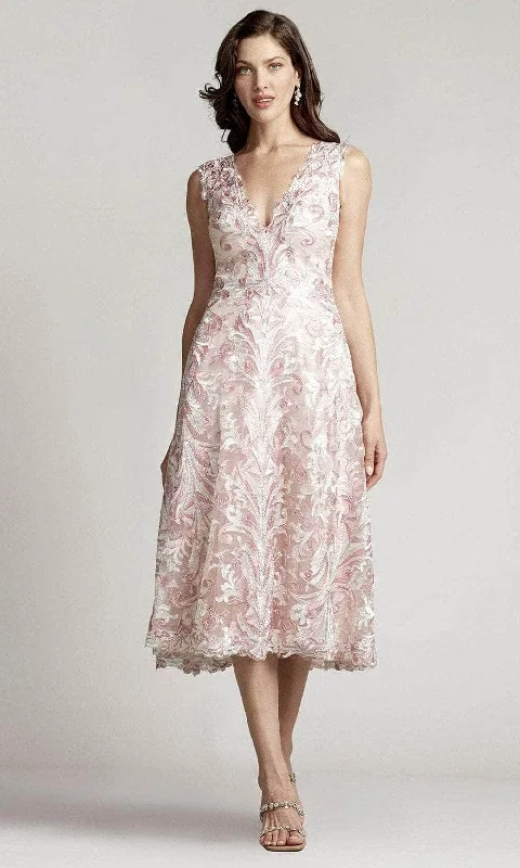 Fashion Forward Tadashi Shoji BUE22195MD - Keaton Embroidered Tulle Midi Dress