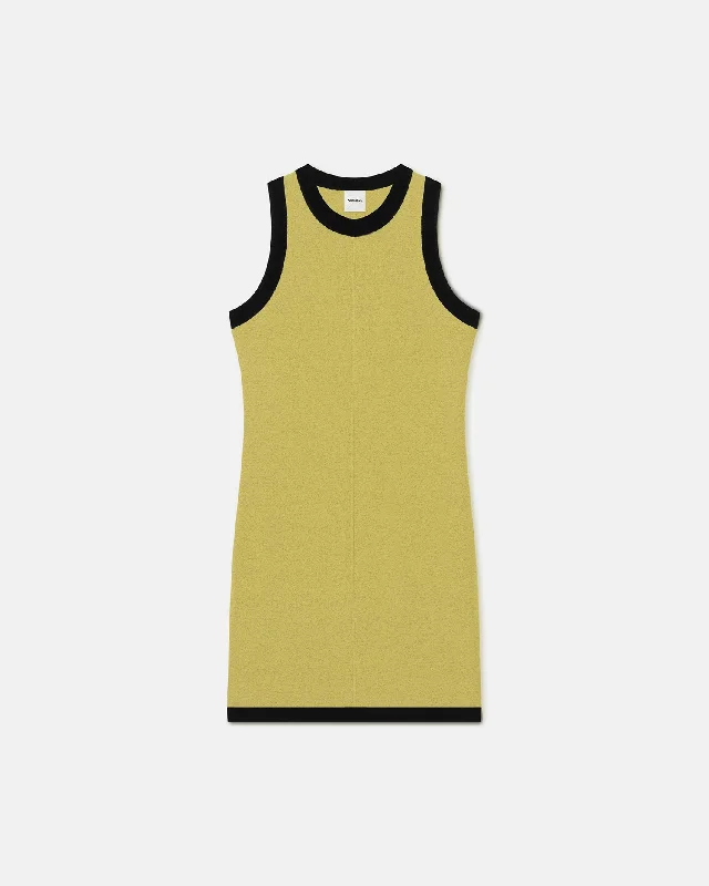Limited Time Offers Lorett - Mesh Jersey and Merino Wool Mini Dress - Pistachio/Black