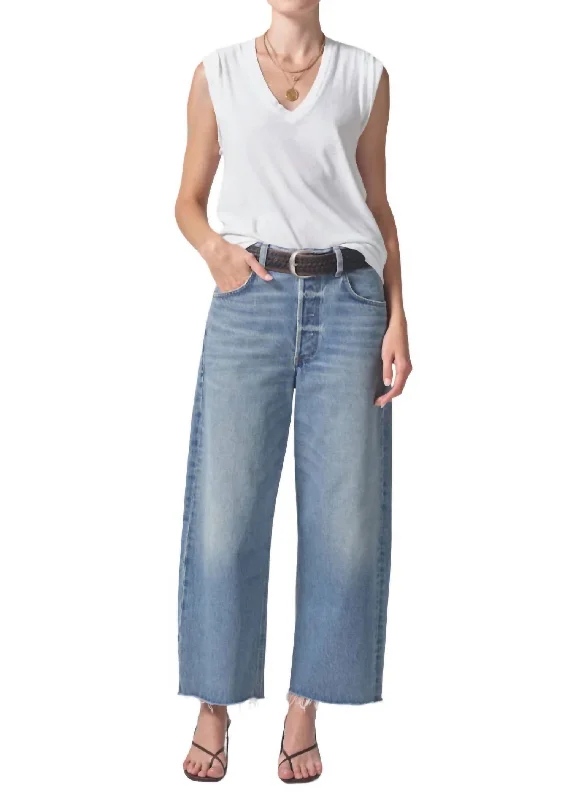 Tropical Island - Inspired Attire Ayla Raw Hem Jean In Soda Pop